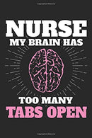 Nurse My Brain Has Too Many Tabs Open: Nursing Black Notebook (Composition Book. Journal. Calendar. Gift) Wide Ruled (6 x 9) For Nurses & Doctor