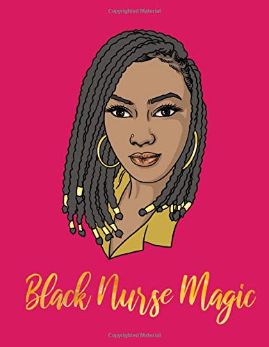 Nursing Care Planner: Black Nurse Magic Gold and Pink With Nursing Care Plan And Mandala For Coloring If You Can't Find A Pack Of Cards